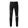 Designer Amirs Jeans para Mens Jeans Caminhadas Calças Rasgadas Hip Hop High Street Fashion Brand Pantalones Vaqueros Para Hombre Motocicleta Bordado Close Fit