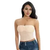 Dames Tanks Dames Kanten Franje Strapless Tube Crop Tops Fee Mouwloos Casual Bandeau-vest Top