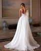 Vestidos de noiva sexy bohemia vintage A-line renda backless bridal gwswith apliques strap ribbon Princess Bride Dress