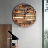 Wandklokken Oud Houten Plank Bruin Stil Thuis Cafe Kantoor Decor Voor Keuken Kunst Groot 25cm