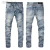 Men's Jeans 2022SS new European and American mens designer hip-hop jeans high street fashion tide brand cycling wash patch letter loose fit pants High Quality 240305