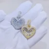 Joyería de moda VVS moissanite, colgante de moissanita de corazón helado de hip hop de Plata de Ley 925 para mujer