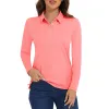 T-Shirts MAGCOMSEN Women's Golf T Shirt Long Sleeve Summer Polo Shirts Quick Dry UPF 50+ UV Protection Lightweight Athletic Tennis Shirts