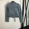 Chaquetas de mujer Ropa de diseñador Chaqueta Abrigo de mezclilla Letra Cinturón Estilo Solapa Abrigo de mezclilla de manga larga Ropa 240305