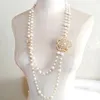 Clastic Flower Pearl Chain Pendant Necklace Jewelry For Women 240305