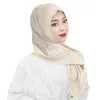 イスラム教徒の女性のためのエスニック服のデザインスナップファスナーインスタンドヒジャーブフルカバーヘッドラップターバンスカーフラマダンヘッドラップキャップを着用する準備ができている