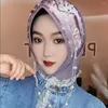 Roupas étnicas Hijab Mulheres Muçulmanas Xaile Lenço Grátis Luxo Borlas Chiffon Cachecol Malásia Kufi Islam Arábia Saudita Moda Inverno