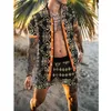 Ensemble de chemise pour hommes, patch imprimé en 3D, col de travail, chemise décontractée à manches courtes, short de plage surdimensionné, vêtements de rue d'été, ensemble hawaïen 240305
