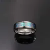 Band Rings Bonlavie Silver Color Knot Groove Anillo Hombre Blue Opal Men Tungsten Ring Wedding AAA Quality L240305