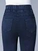 Kot yeni sıska kalem kot pantolon ekle kadife kış denim pantolon mavi vaqueros büyük boy 85kg yüksek bel sıcak kadın kalın pantalonlar