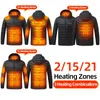 Men's Jackets Heated For Men And Women Usb Electric Hoodie Winter Heating Clothing Warming Hunting Coat Rechargeable