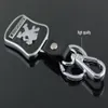 5pcs Lot Top Fashion Car Keychain für Peugeot Metall Leder Keyring Schlüsselketten Ring Llaveros Chaveiro Emblem Halter269s