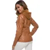 Jaqueta feminina de couro susola 7xg, jaqueta falsa com capuz, inverno, outono, motocicleta, roupa externa preta, casaco feminino pu