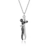 Mode Cooper Couple câlin embrasser pendentif collier femmes cadeaux de saint valentin