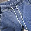 Shorts pour hommes Short en jean pour homme pantalon long Bermuda short en jean pour homme 2023 été Capri pantalon pour homme jean de poche imprimé jean en denim pour homme Y2K Q240305