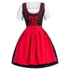 Robe Dames Robe Dirndl Allemande Oktoberfest Dirndl Robe de Festival à Lacets Costume Oktoberfest Costume Cosplay Fête Robe Grande Taille