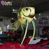 Partihandel Anpassad 4 meter lång jätte Uppblåsbar svälja fisk / luftblåst Big Flying Fish for Ocean Decoration Toys Sports