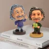 Yaratıcı Bobblehead Bebek Araba Dekorasyon Süsleri Reçine Einstein Karakter Bebekler El Sanatları Ev Süsleri