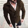 Giacche da uomo Giacca da uomo Slim Fit Abito a maniche lunghe Top Trench Capispalla in lana con cappuccio Autunno Inverno Bottoni caldi