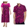 Casual Dresses Ly Designed Mumu Women'S Puffed Sleeve Dress Elegant Long Skirt And Hawaiian Men'S Button-Down Shirt Couple Suit