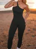 Damen Yoga-Overalls Workout gerippt One Shoulder Sport 240226