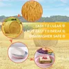 Plates LMETJMA 4Pcs Lightweight Wheat Straw Unbreakable Reusable Dinner Dishes Set Dishwasher & Microwave Safe JT93