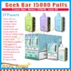 Otantik Geek Bar 15000 Puf E Sigara 16ml Pod% 5 Seviye 650mAh Pil Şarj Edilebilir 15K Puf Vape Kalem Kiti