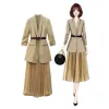 Kostymer faller damer 2 stycken kjol kostym plus storlek kontor kläder kvinnor mode svart blazer khaki kjol set kostym twopiece kostym kvinna