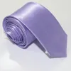 Mode hommes femmes lilas maigre couleur unie plaine Satin Polyester soie cravate cravate cravates 20 couleurs 5cmx145cm252Q
