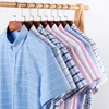 S do 7xl krótkiego rękawu 100% bawełny Oxford Soft Wygodne regularne dopasowanie Plus Size Osoby Letnie Business Men Casual Shirts 240305