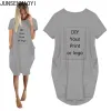 Dress DIY Your like Photo or Logo Women Casual Loose Dress With Pocket Ladies Fashion O Neck Long Tops Female T Shirt Dress