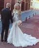 Simple Mermaid Wedding Dress Off the Shoulder Bridal Gowns See Through Lace Up Bride Dresses Custom Made Vestido de novia