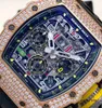 Orologio di marca Orologi da polso Grestest Orologio da polso RM Rm11-03 Machinery 44,5 * 50mm Rm1103 Diamante grezzo in oro rosa