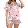 Dames nachtkleding Warme pyjama Dames Dames Mode Vrije tijd Pasen 3 D Digitaal printen Korte paragraaf Pakken Preppy pyjamaset