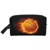 Torebki kosmetyczne Flaming Basketball Makeup Bag dla kobiet Organizator podróży Kawaii Sports Storage Toaletria