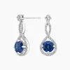 Stud Earrings S925 Sterling Silver Jewelry Annalise Sapphire And Diamond (1/3 Ct. Tw.)