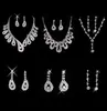 2021 Strass Ketting Bruiloft Sieraden Sets Bruidsaccessoires Oorbellen Schip Goedkoop voor Bruid Feestavond Galajurk3699620