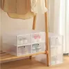 1-6PCS Composable Shoe Box Stackable Storage Caseプラスチックシューズケース透明な引き出しケースダストプルーフシューズホームオーガナイザー240229