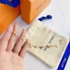 Fashion Style Bracelets Women Bangle Wristband Cuff Chain Designer Letter Jewelry Crystal 18K Gold Plated Stainless steel Wedding Lovers