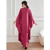 Abbigliamento etnico Eid Party Marocco Abaya Manica a pipistrello Abito maxi allentato Turchia Dubai Caftano Abito Ramadan Donne musulmane Abiti arabi arabi