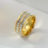 Oryginalny projektant logo graweruj pierścień Diamond Love Pierścień 18k złota srebrna róża 750 Pierścionki ze stali nierdzewnej Kobiety mężczyzn miłośnicy biżuterii ślubnej Prezent Big USA Rozmiar 6 7 8 9 10 OK
