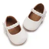 Babyschoenen Baby Meisjes Schoenen Zachte zool PU-leer Strik Wieg Antislip Flats Peuter