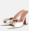 Amina Muaddi Rosie Glass Sling Sandaletten Schuhe Damen Sommer Strand Slide Täglicher Komfort High Heels Elegant Walking EU35-42