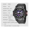 SMAEL double temps hommes montres 50 m étanche montres militaires pour homme 8007 résistant aux chocs Sport montres cadeaux Wtach 220421217I