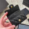 Mini porta-cartão feminino carteiras de luxo masculino bolsa de moedas material clássico bolsa CF padrão de diamante bolsa acolchoada bolsa de ombro bolsa de cartão verificação de assento clipe embreagem couro genuíno