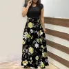 Dress Luxury Women's Elegant Evening Dress Female Flower Beautiful Short Sleeve Top Digital Print Summer Dresses Mujer Lucky Clothes