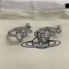 Designer Viviennes westwoods Earrings Empress Dowager Xi Water Diamond Saturn Open Earrings Womens High Grade Full Diamond Planet Ushaped Detachable Nana Same Sty