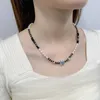 Collier Vintage de perles d'eau douce, chaîne d'amour en Agate noire, chaîne légère de luxe, haut de gamme, charme de Banquet, tendance