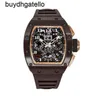 RicharSmill Watch Top Clone Swiss Mechanical Movement Mens Watch 011 Brown Ceramic Rose Gold TZP Asian EditionBoc1