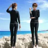 Badkläder baddräkt les stilig t unisex onepiece waterproof quickdrying shark hud material varm källa strand split